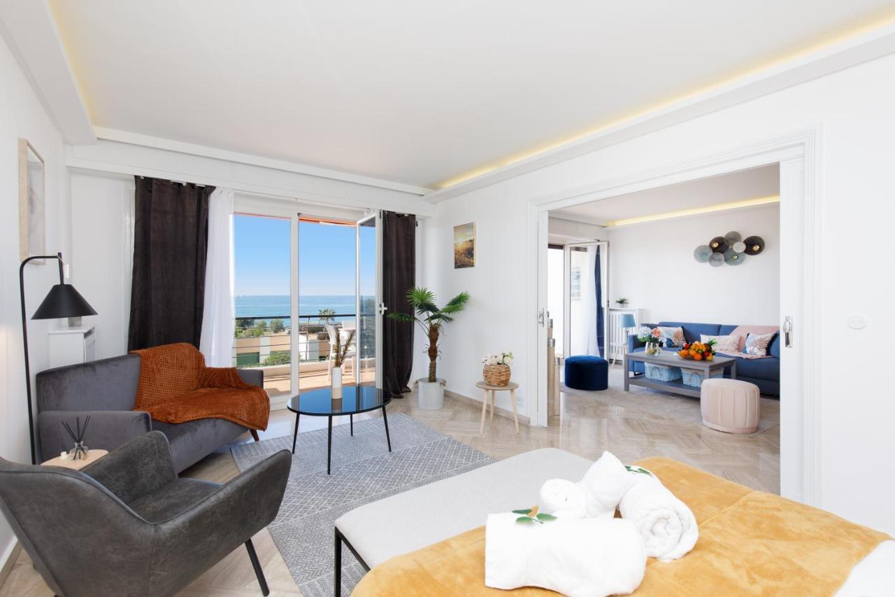 Suite Riviera - Sea View - Clim - 50M Plage - Residence De Standing - Spacieux 180 M2 - Parking Κάννες Εξωτερικό φωτογραφία